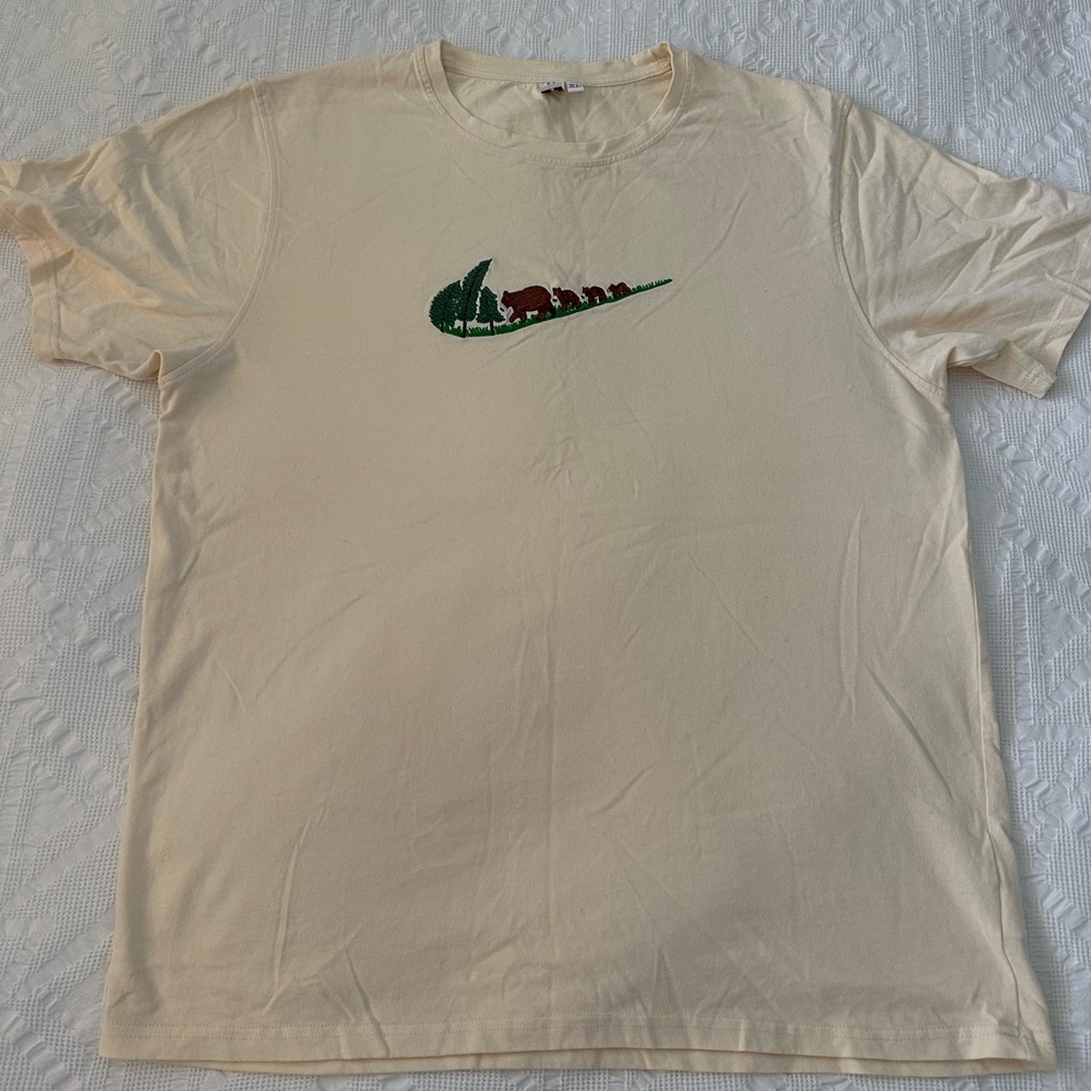 Embroidered Swoosh Bear Family T-Shirt